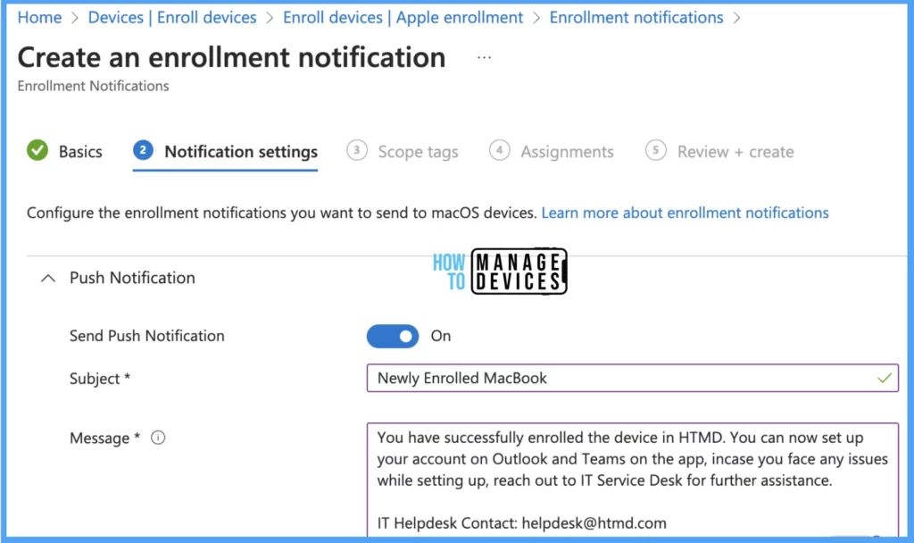 Setup Enrollment Notification in Intune for Mac Devices Fig.7